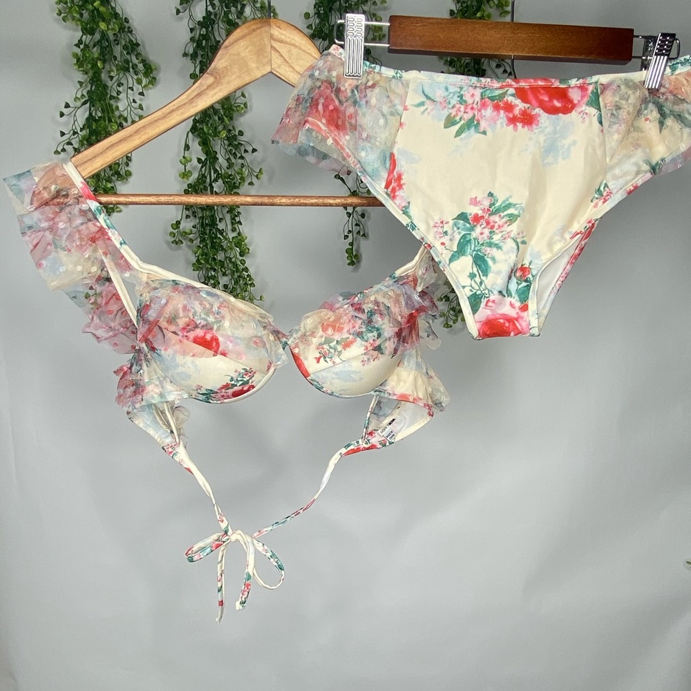 Floral two piece swimwear